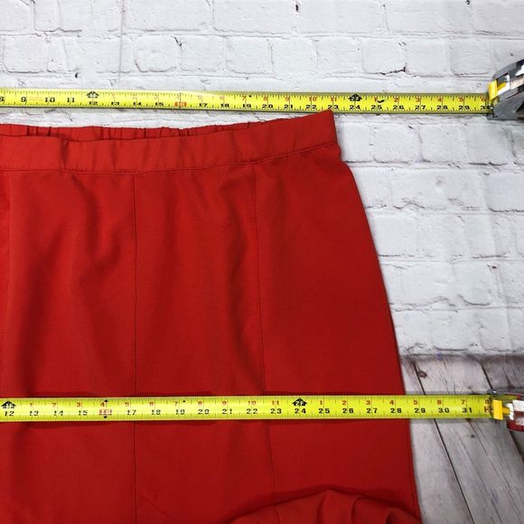 Catherines Black Label Women Skirt Plus Size 3X Flare Midi Red B242 -14 - Picture 5 of 16
